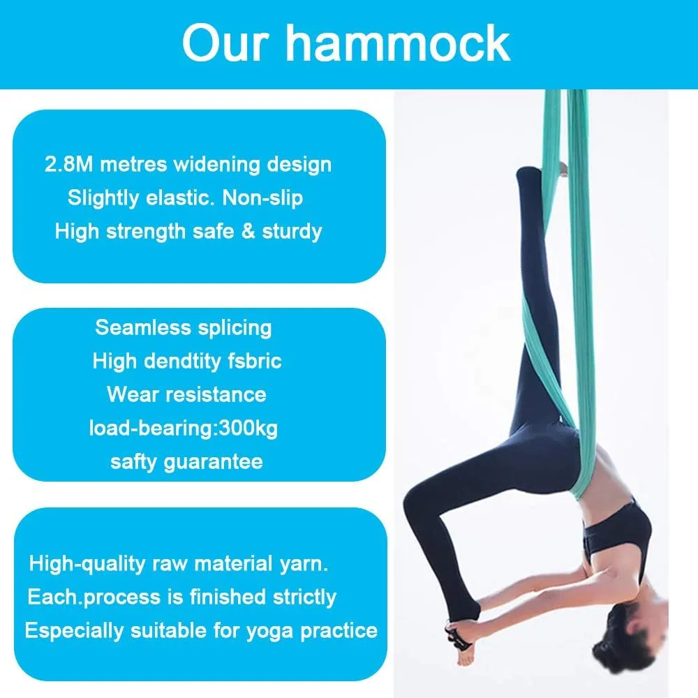 Foser Aerial Hammock, 16.4ft 9.2ft Swing Set for Anti-Gravity Yoga, Dance & Acrobatics