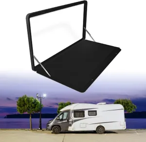 FQWYNMZ RV Dining Table, Folding Camp Table, Foldable External Table 25KG Load, RV Caravans Made of Aluminium Alloy, for RV Motorhome Outdoor Camping Picnic (Color : Black, Size : 60x45cm/24x18in)