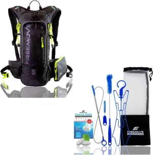 FREEMOVE Daypack Backpack - BLACK   Cleaning Kit 6in1 for Water Bladder