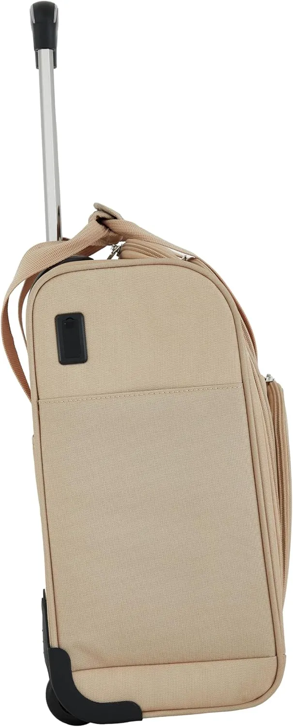 French Connection 16" Underseat Carry-On Luggage USB-C Ports, Toasted Almond