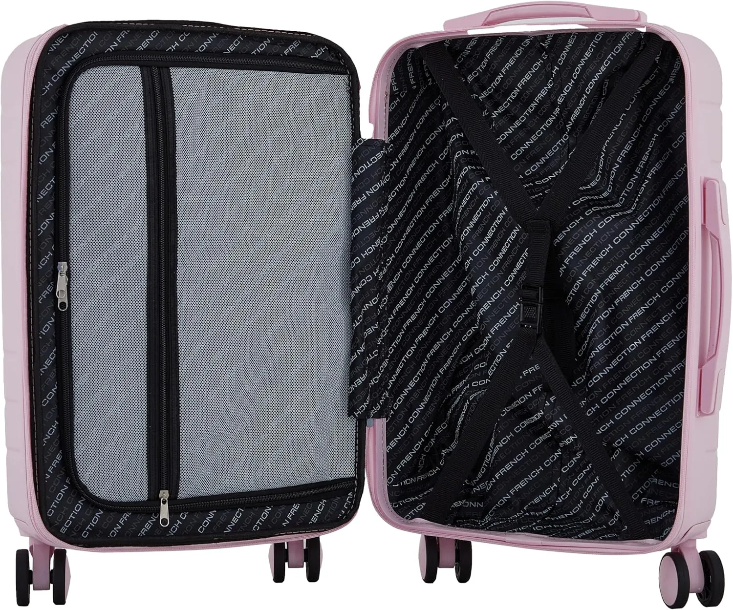 French Connection St. Martin Carry-On Luggage with Cup Holder/USB Ports, Pink A Boo