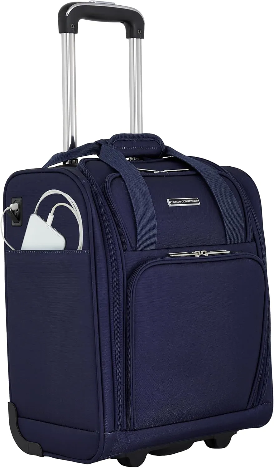 French Connection Underseat Carry-On Luggage USB-C Ports, Blue Depths, 16-Inch