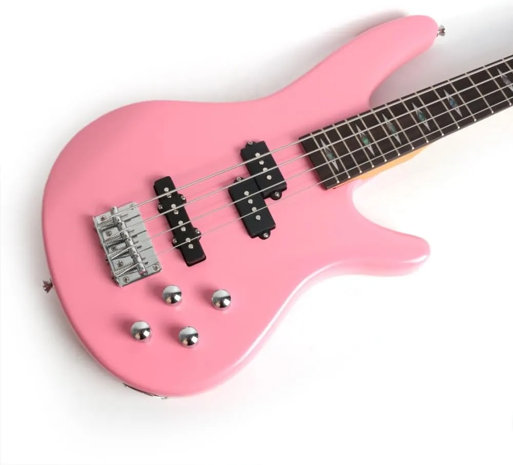 Full Size Standard Electric Bass Guitar Four 4 String Right Hand Handed Solid Basswood Body Roasted Canadian Maple Neck Genuine Rosewood Fretboard Fingerboard with Gig Bag