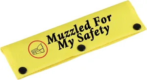Funny Dog Leash Sleeve Muzzled for My Safety Dog Leash Wrap Sleeve Alert Tag Pet Birthday Gift (Muzzled Safety-YE Sleeve)