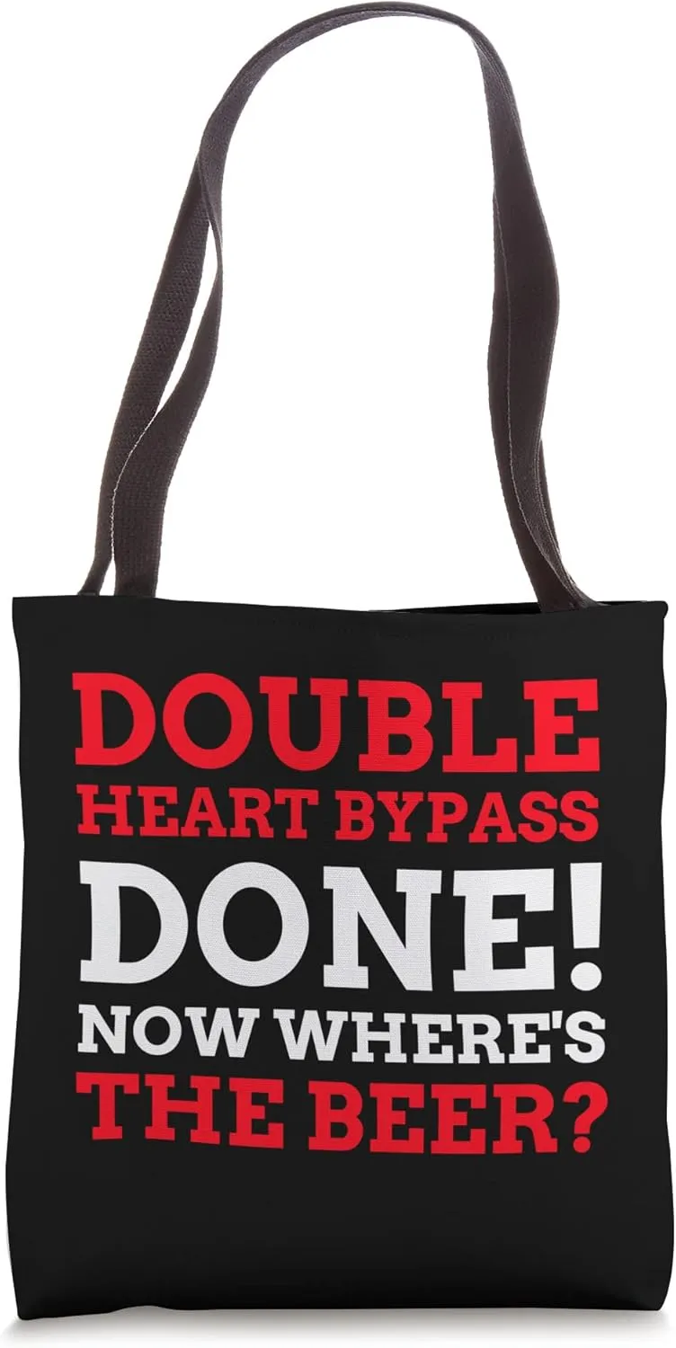 Funny Double Heart Bypass Tote Bag