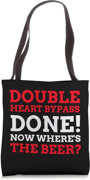 Funny Double Heart Bypass Tote Bag