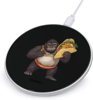 Funny Gorilla Carrying Ta-co Mexican Food Fast Portable Charger 10W Funny Graphic Phone Charging Pad with USB Cable