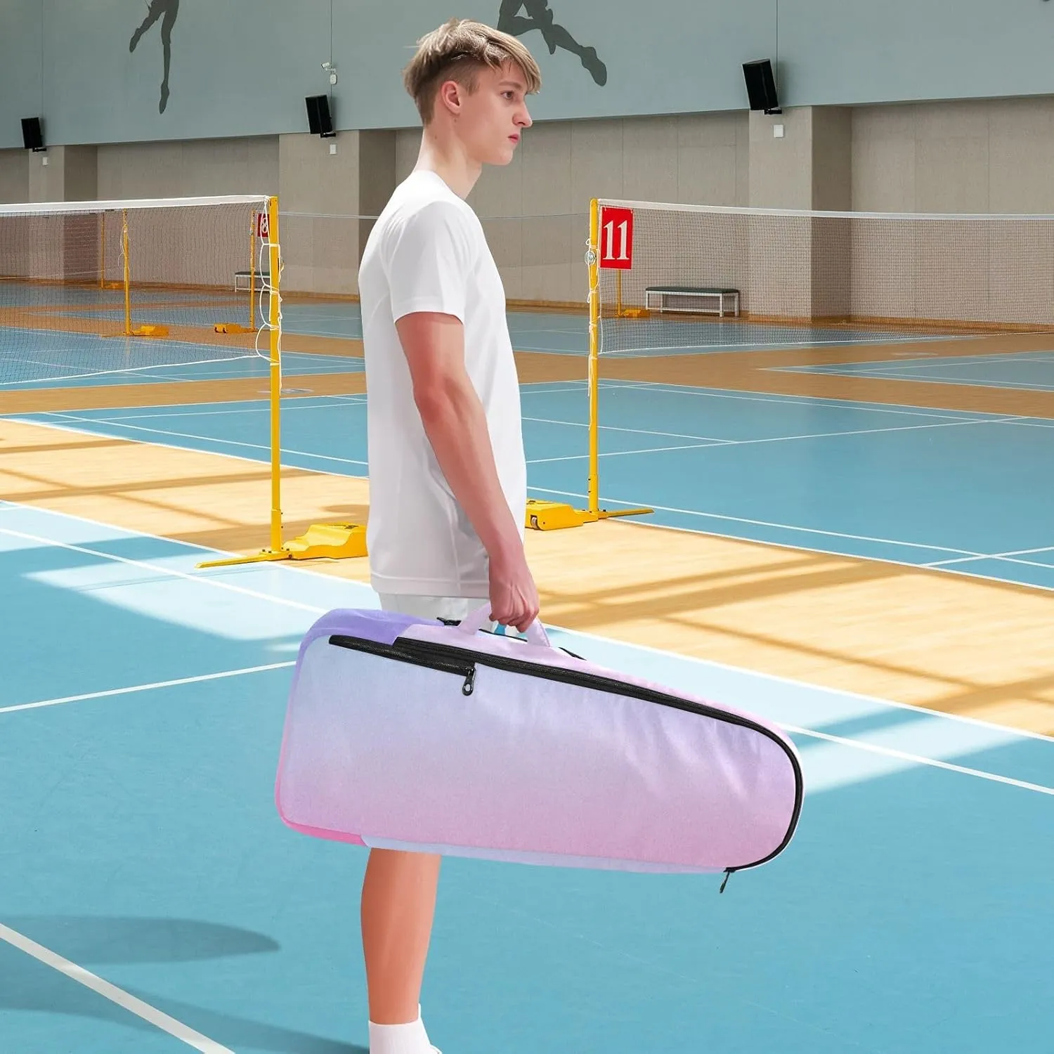 GAIGEO White Polka Dots Blue Pickleball Backpack, Large Capacity Pickleball Caddy, Various Storage Methods