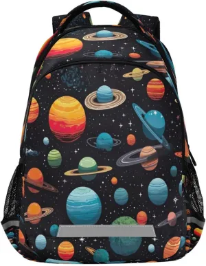 Galaxy Planets Design Waterproof Backpack - Casual Outdoor Sports Daypack with Ergonomic Shoulder Straps#118