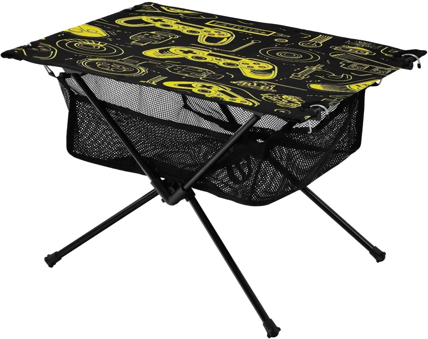 Game Controllers Pattern Portable Folding Camping Table, Compact Lightweight Beach Table with Carrying Bag for Outdoor Picnics, BBQs, Camp