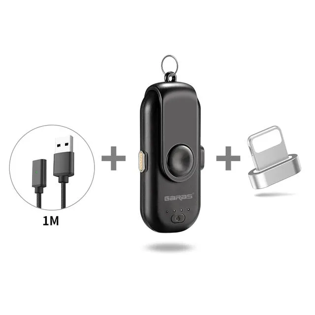 GARAS Magnetic Power Bank For iPhone/Micro USB/Type C 1000mAh Mini Magnet Charger Power Bank 18650 For iPhone/iPad/Xiaomi/LG