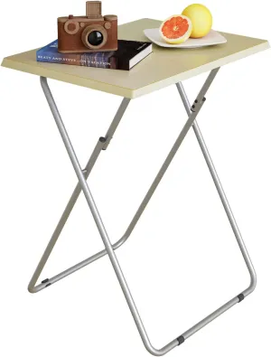 Garden 4 you Tv Trays Folding Tray Table Dinner Tray Table with No Assembly Required&Sturdy, Foldable Snack Eating Trays Tables for Living Room 15 x 18.9 x 26in (Natural,1PC)