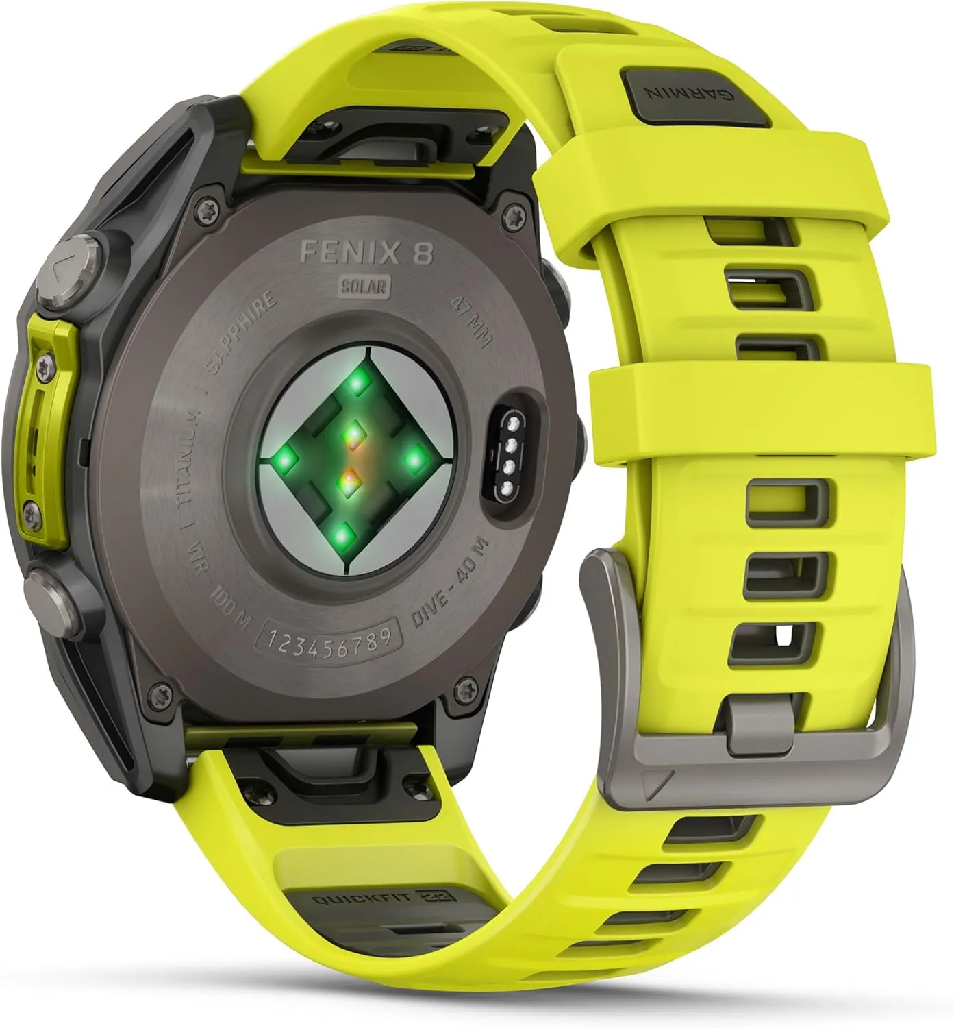 Garmin Fenix 8 Solar Sapphire (47mm, Titanium/Amp Yellow) Multisport GPS Smartwatch Bundle - 1.4” Touchscreen, Built-in LED Flashlight with PlayBetter Portable Charger & Screen Protectors