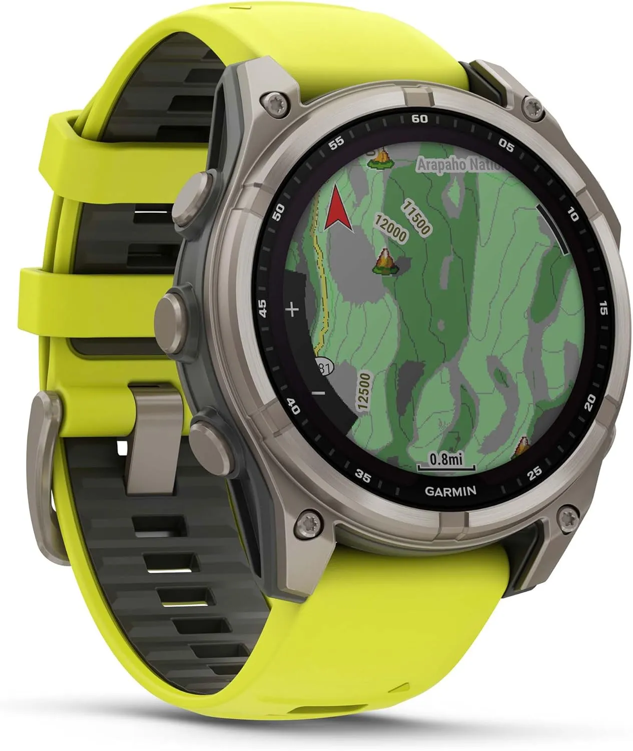 Garmin Fenix 8 Solar Sapphire (47mm, Titanium/Amp Yellow) Multisport GPS Smartwatch Bundle - 1.4” Touchscreen, Built-in LED Flashlight with PlayBetter Portable Charger & Screen Protectors