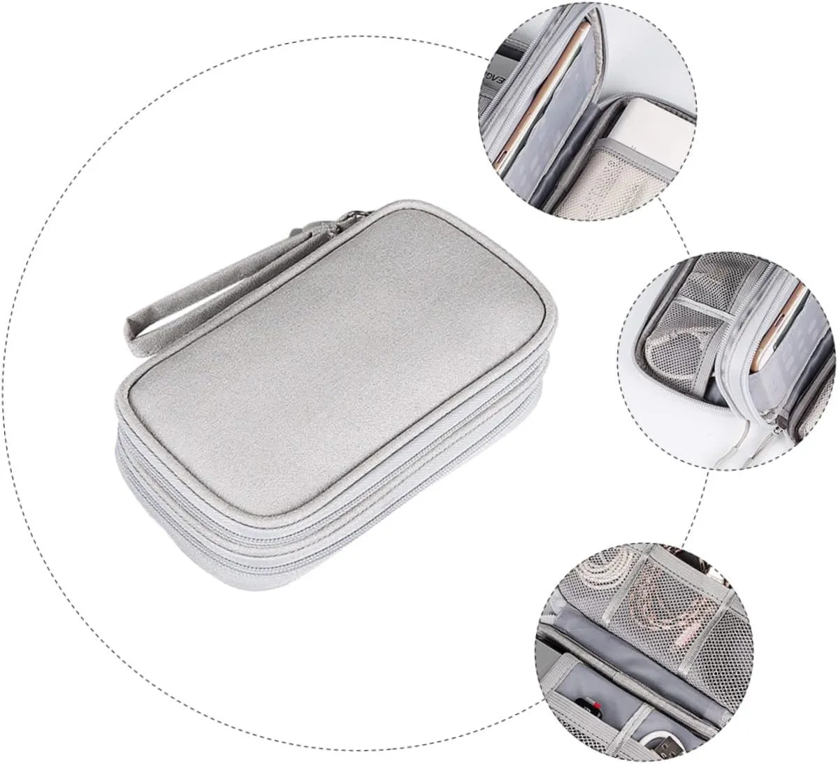 Gatuida 2 Pcs Cable Organizer Bag Travel Electronics Bag Earbuds Case Data Cables Storage Pouch Digital Accessories Organizer