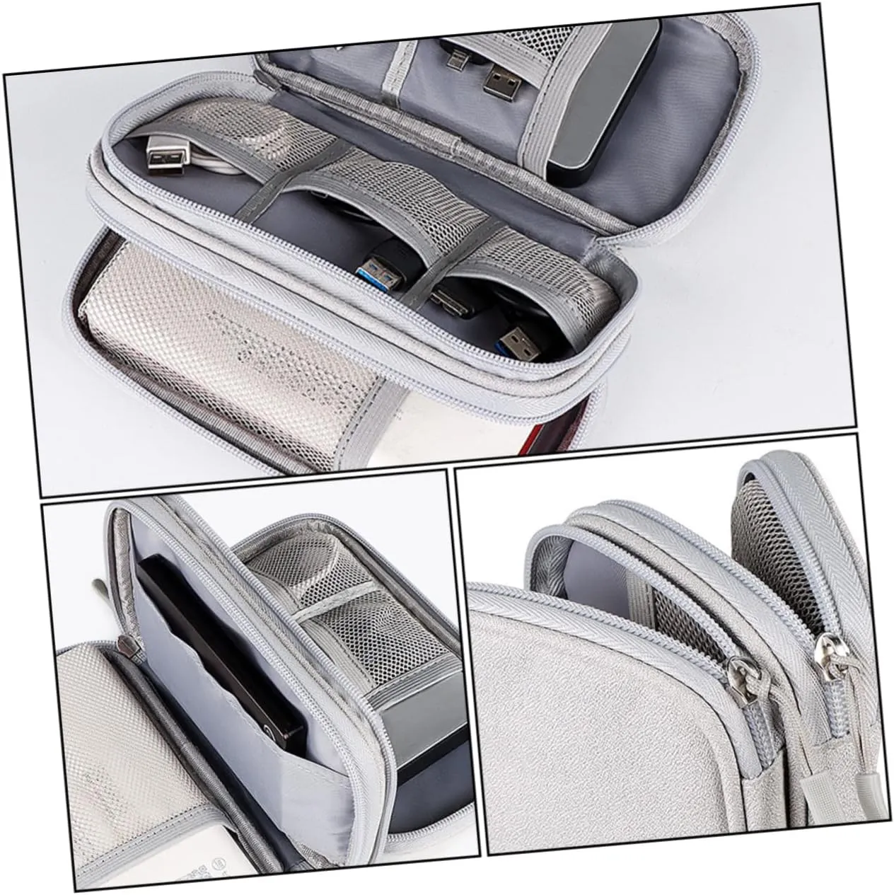 Gatuida 2 Pcs Cable Organizer Bag Travel Electronics Bag Earbuds Case Data Cables Storage Pouch Digital Accessories Organizer
