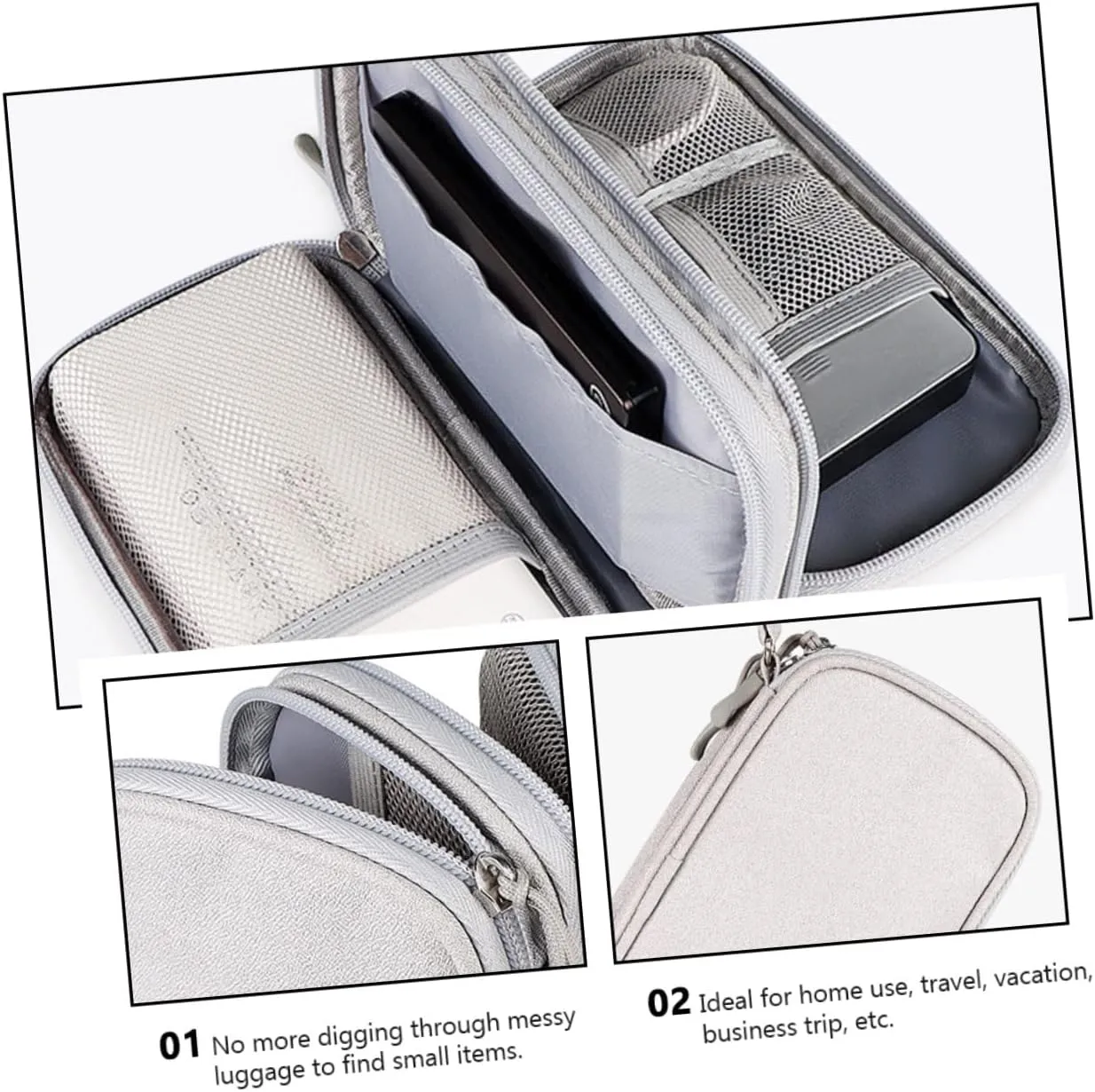 Gatuida 2 Pcs Cable Organizer Bag Travel Electronics Bag Earbuds Case Data Cables Storage Pouch Digital Accessories Organizer
