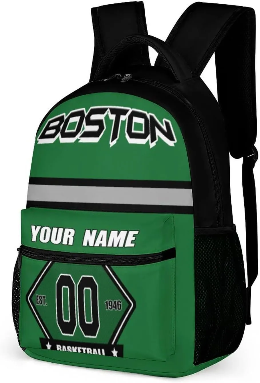 Generic Custom Backpack High Capacity Bag Basketball Fans Gifts for Teenager Men Women, Number & Add Name, Bos02_c
