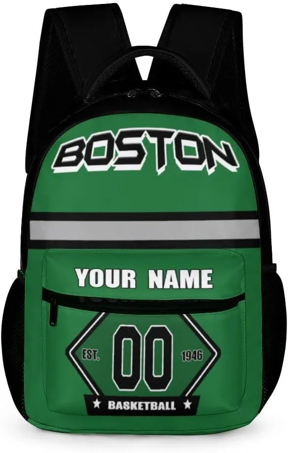 Generic Custom Backpack High Capacity Bag Basketball Fans Gifts for Teenager Men Women, Number & Add Name, Bos02_c