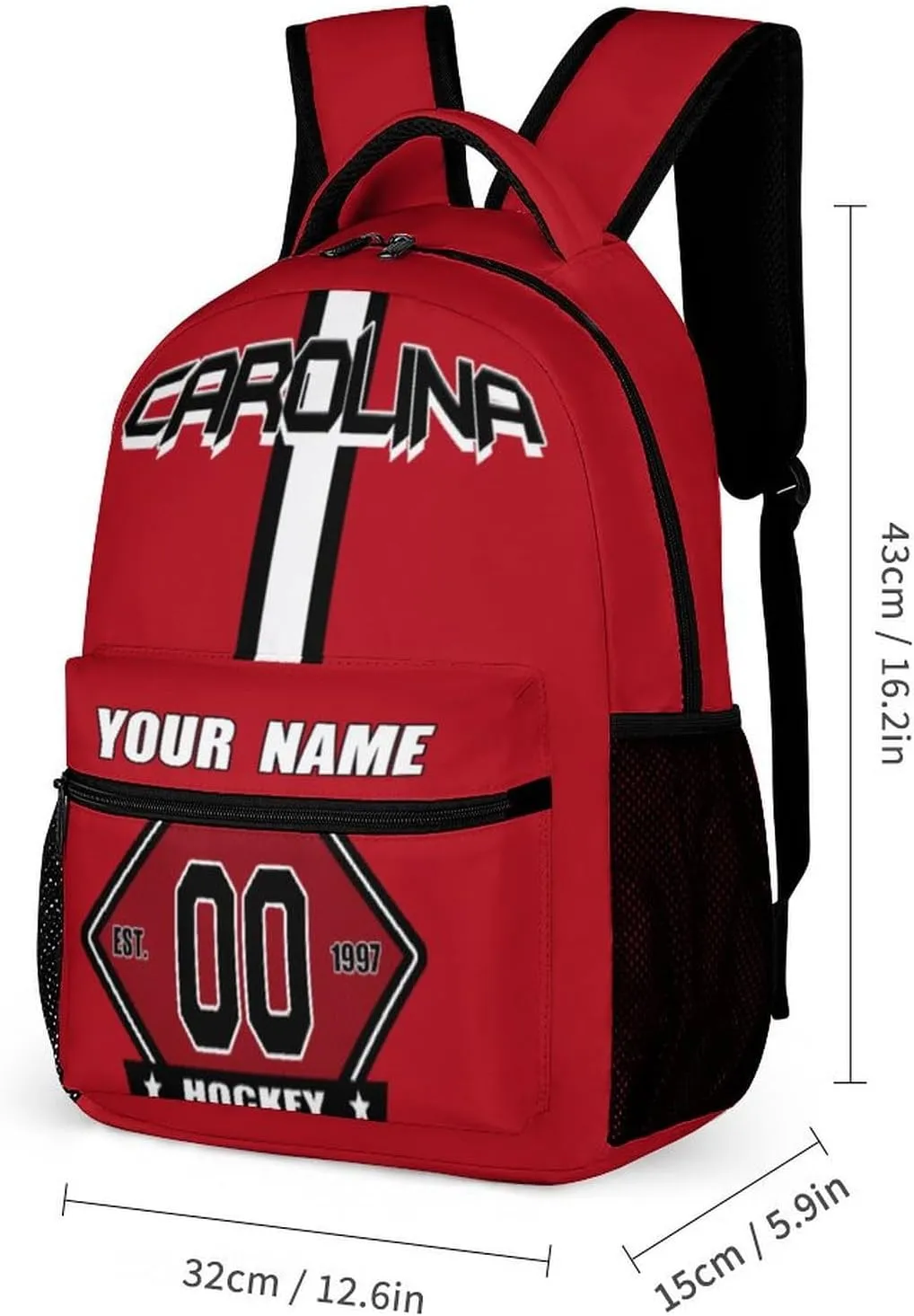 Generic Custom Backpack High Capacity Bag Hockey Fans Gifts for Teenager Men Women, Add Name & Number, Car06-h