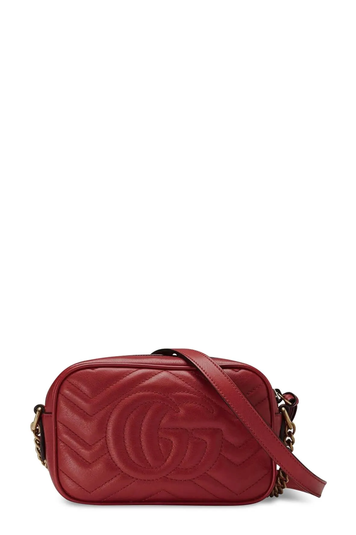 GG Marmont Matelasse Mini Bag Hibiscus Red