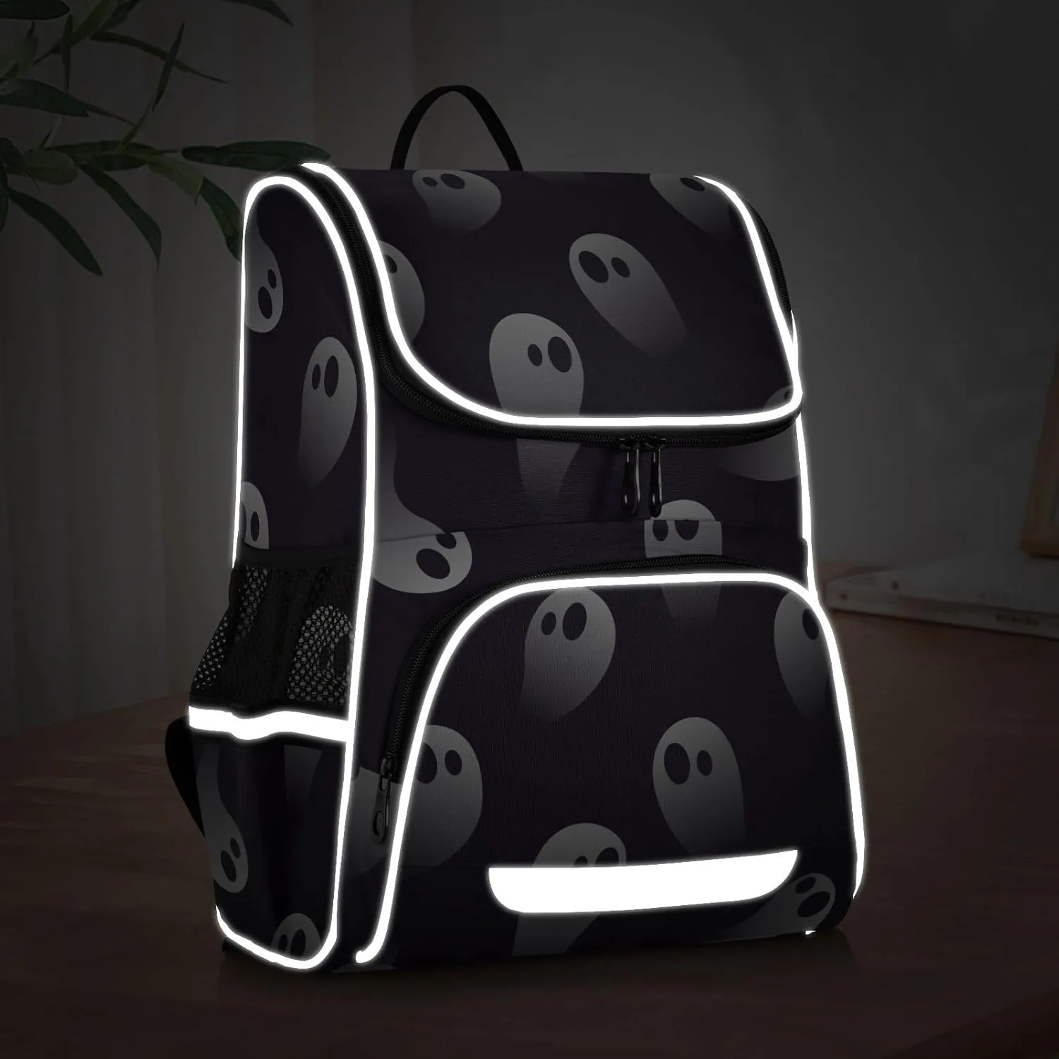 Ghost Student Backpack Boys and Girls Large Capacity School Book Bag 16 Inches, Multifunctional Computer Bag School Bag Travel Shoulder Bag