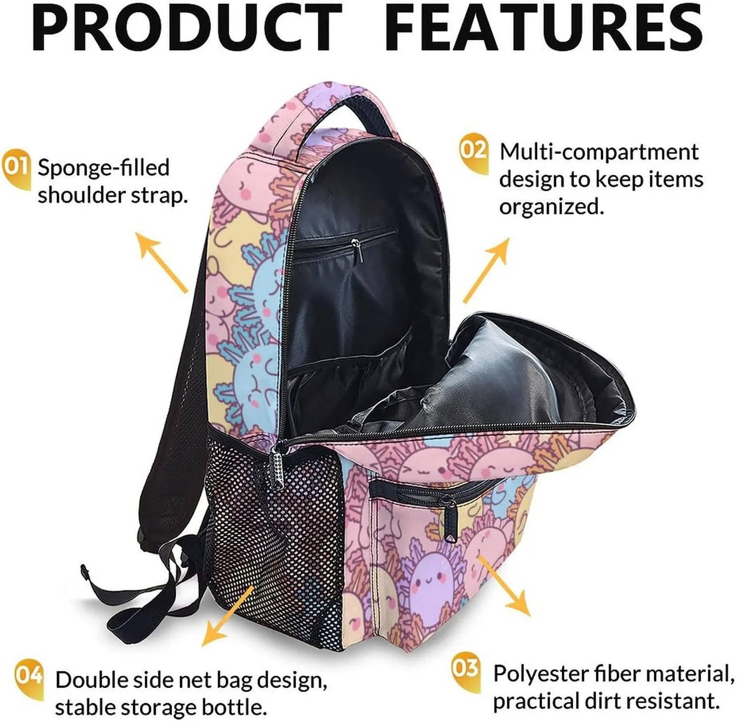Girls Backpack, Cute Bookbag, 17 Inch Girls Schoolbag for Gift, Large Capacity Bookbag for Preschool Elementary Kindergarten School Travel