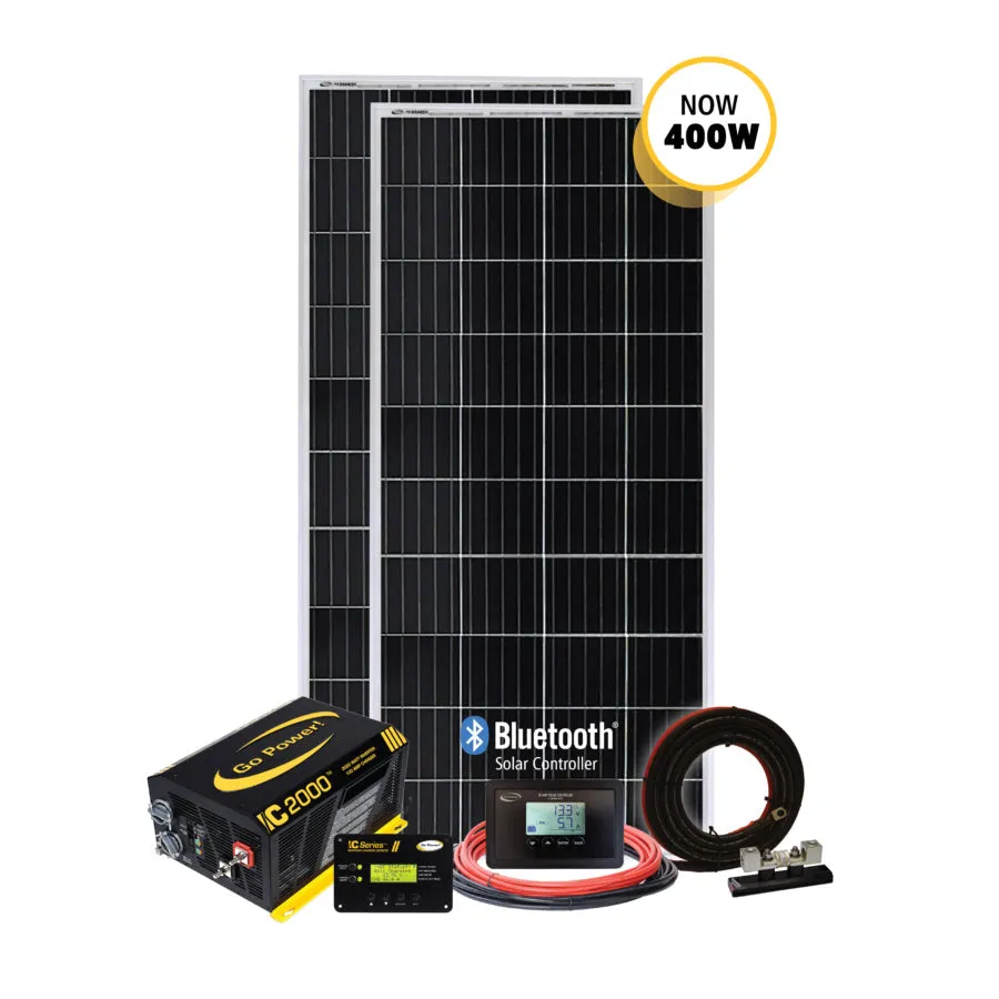 Go Power! Solar Elite: 400W Solar & IC-2000W/100A 50 ATS System