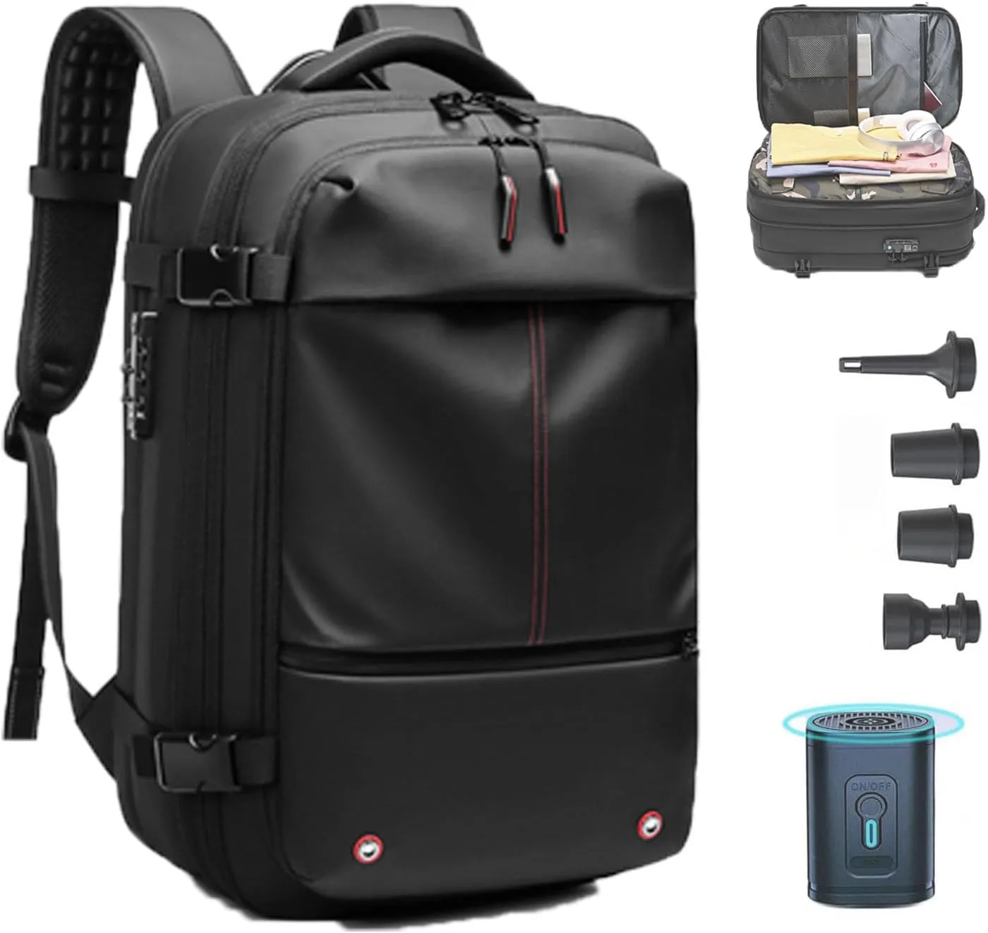 Go Trend Mart Backpack, Easyvacpack-Transactione Vacuum Compression Expandable Multifunctional Large Capacity Travel Backpack (Black)