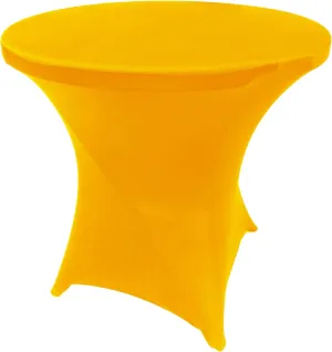 Golden Yellow 32 Inch Round x 30 Inch Tall Spandex Cocktail Tablecloth Folding Cover Stretch