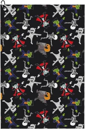 Golf Towels for Golf Bags for Men Women - 24x16in Zombie Mummy Skeleton Absorbent Quick Drying Golf Towel for Cleaning Golf Ball Club Golf Bag Accessories with Carabiner