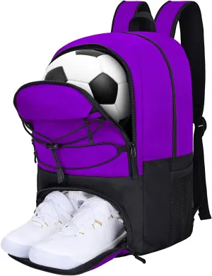 Goloni Soccer Backpack,Soccer Bag with Ball Holder & Shoe Compartment,Large Sports Bag for Basketball, Volleyball,Football
