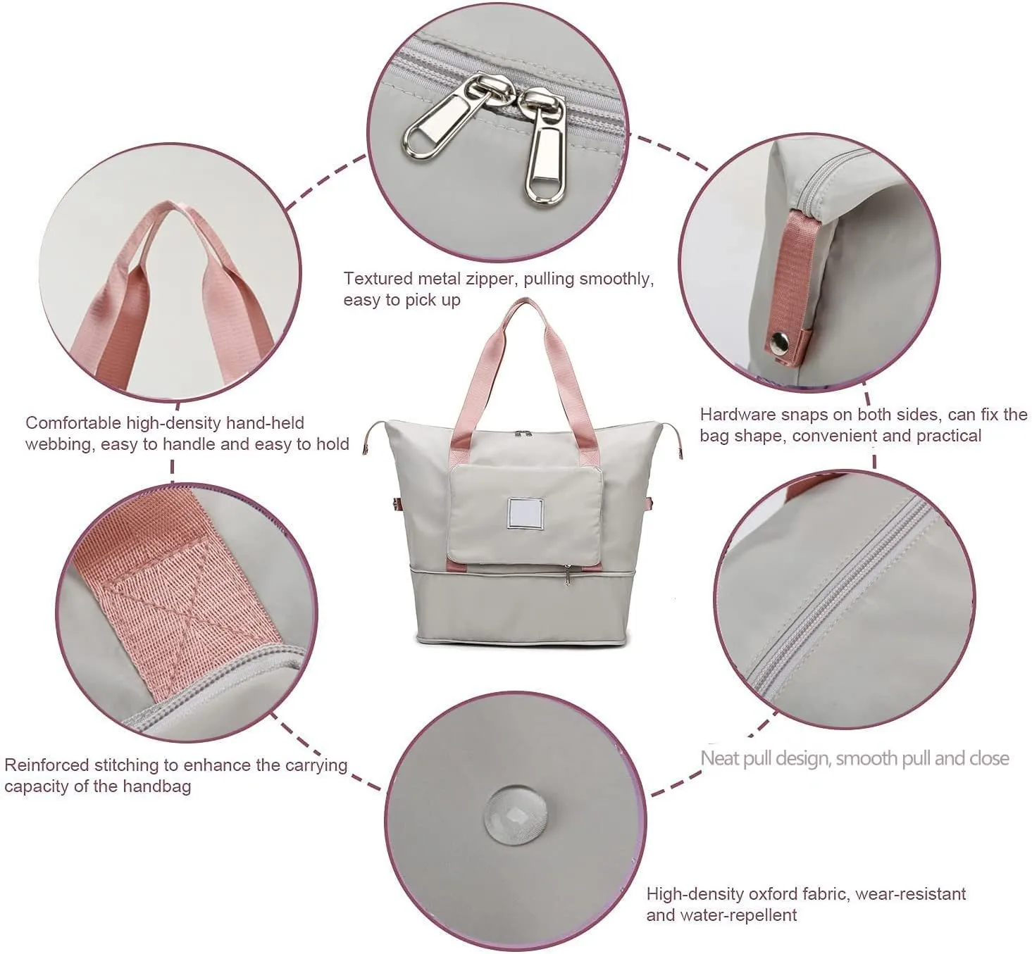 Gpmsign Travel Bag, High-Capacity Double-Layer Wet Separation Travelling Bag, Double Layer Wet Separation Travel Bag (Grape Purple)