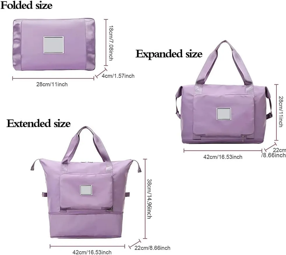 Gpmsign Travel Bag, High-Capacity Double-Layer Wet Separation Travelling Bag, Double Layer Wet Separation Travel Bag (Grape Purple)