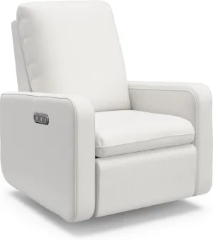 Graco Teddi Power Recliner Swivel Glider (Ivory Basketweave) – Electronic Power Recline, USB-A & USB-C Charger, Premium Cushioning & Comfort