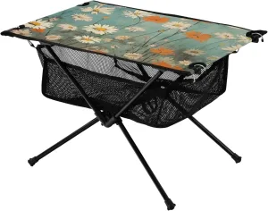 Graffiti Colourful Daisies Portable Camping Table,Outdoor Folding Table,Beach Table,Suitable for Camping,Hiking,Picnic