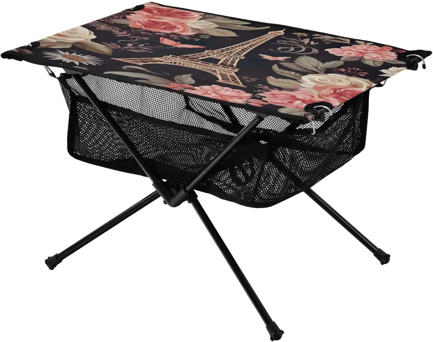 Graffiti Pylons and Floral Pattern Portable Camping Table,Outdoor Folding Table,Beach Table,Suitable for Camping,Hiking,Picnic