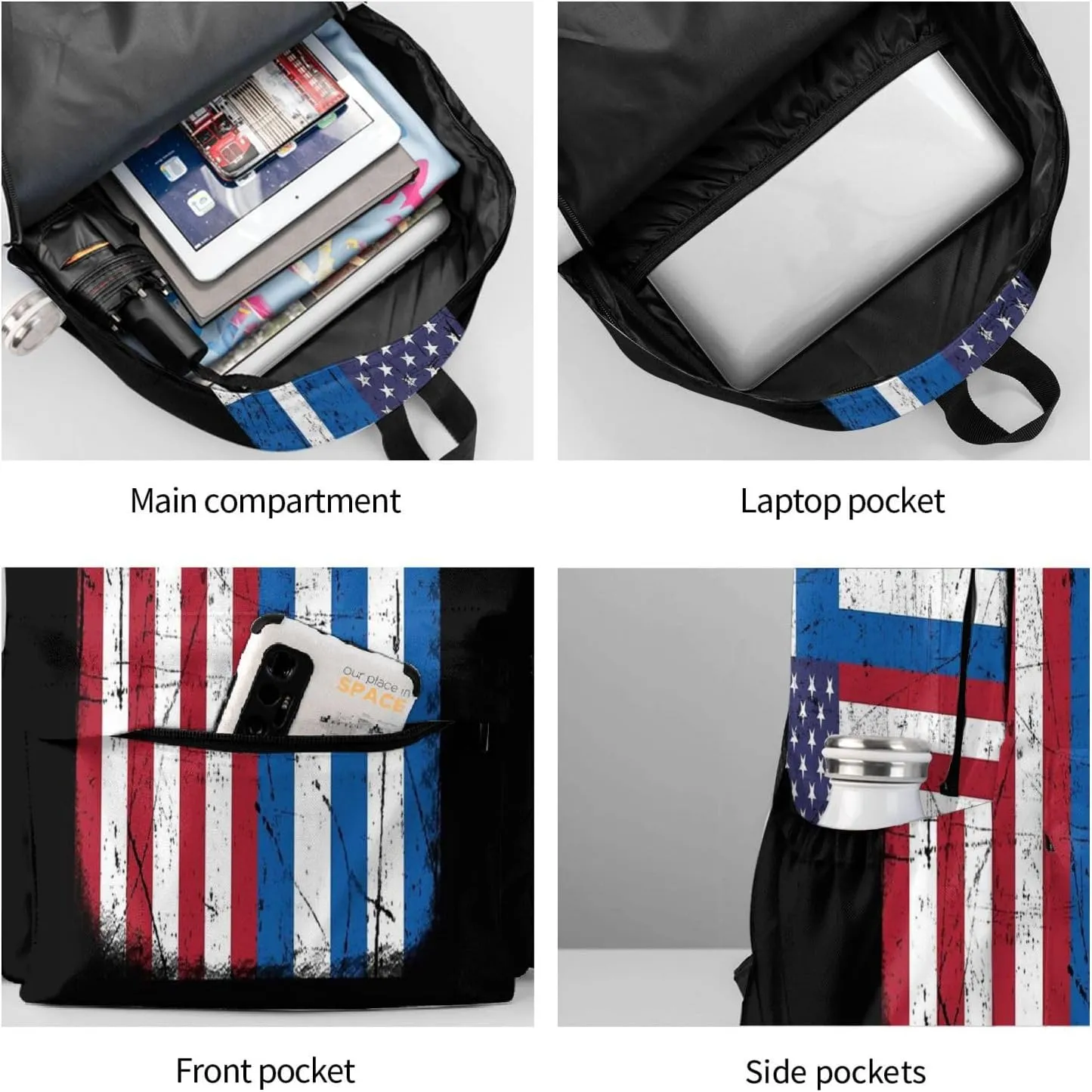 Greek American Flag Greece USA Apparel Backpack Large Capacity Backpack Lightweight Double Shoulder Bag For Women Men Travel