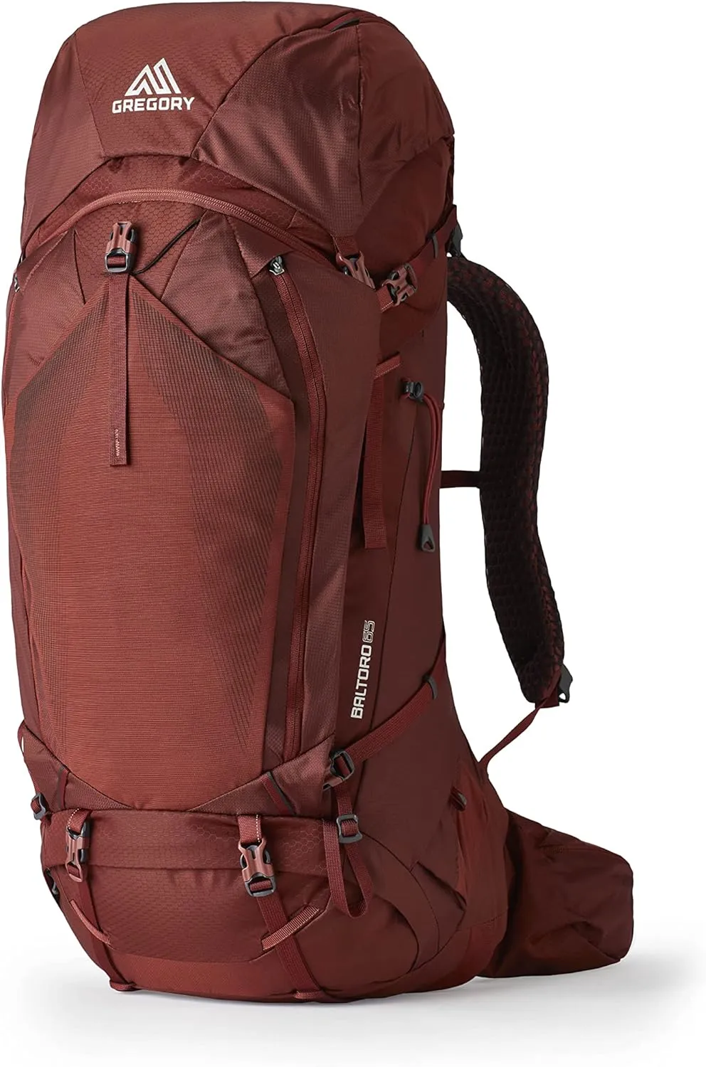 Gregory Baltoro 65L Pro Unisex Backpacking Pack with FreeFloat Suspension, AirCushion Breathable Backpanel, Small, Brick Red