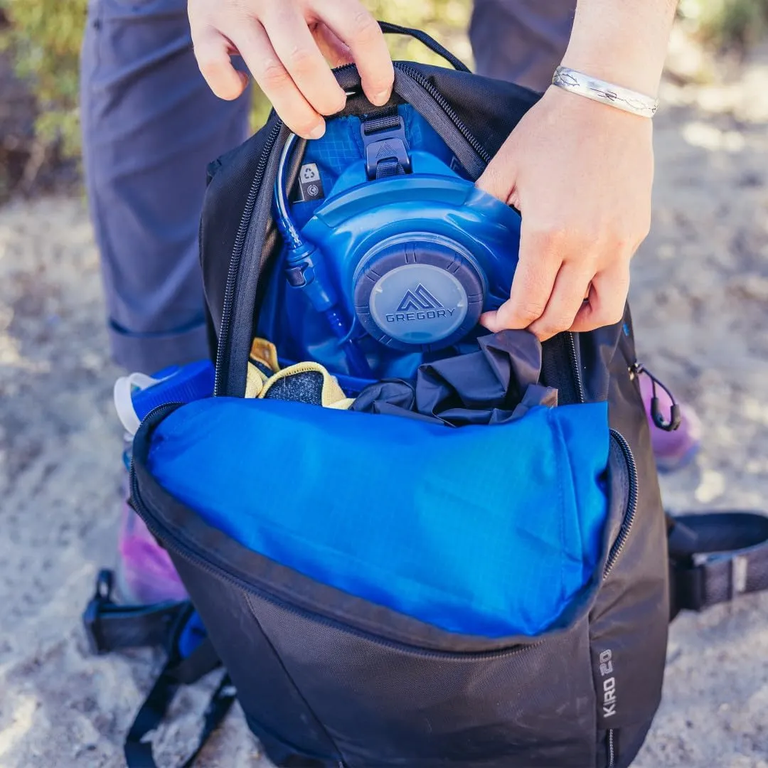 Gregory Kiro 20L Day Hiking Backpack, Cloud Control Hipbelt, Built-In Hydration Attachment and Sleeve (Reservoir Not Included), One Size Fits All, Lava Red