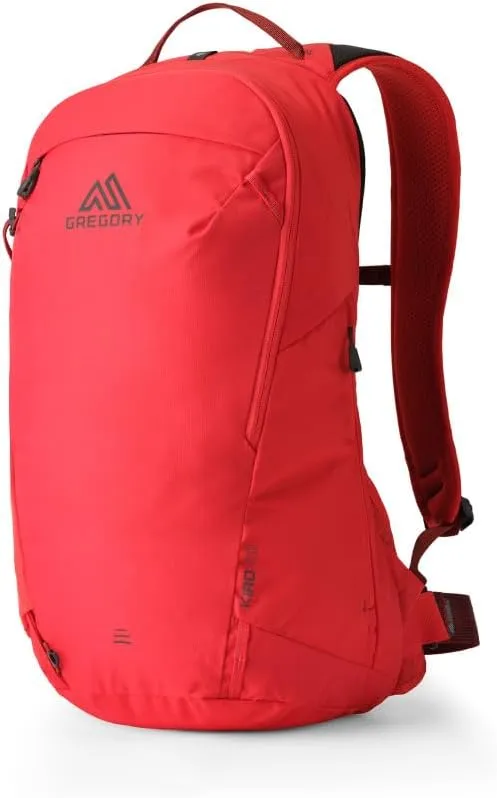Gregory Kiro 20L Day Hiking Backpack, Cloud Control Hipbelt, Built-In Hydration Attachment and Sleeve (Reservoir Not Included), One Size Fits All, Lava Red