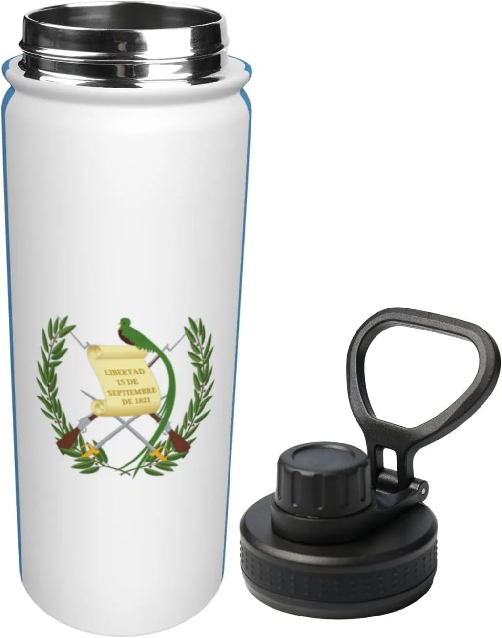 Guatemala Flag 18 OZ Sports Insulated Water Bottle Stainless Steel Kettle Novelty Drinking Cup for Outdoor Gym Travel