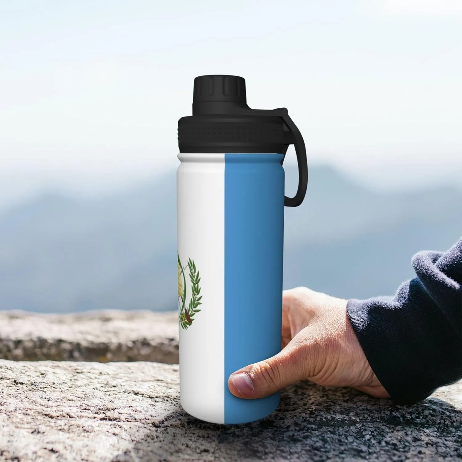 Guatemala Flag 18 OZ Sports Insulated Water Bottle Stainless Steel Kettle Novelty Drinking Cup for Outdoor Gym Travel