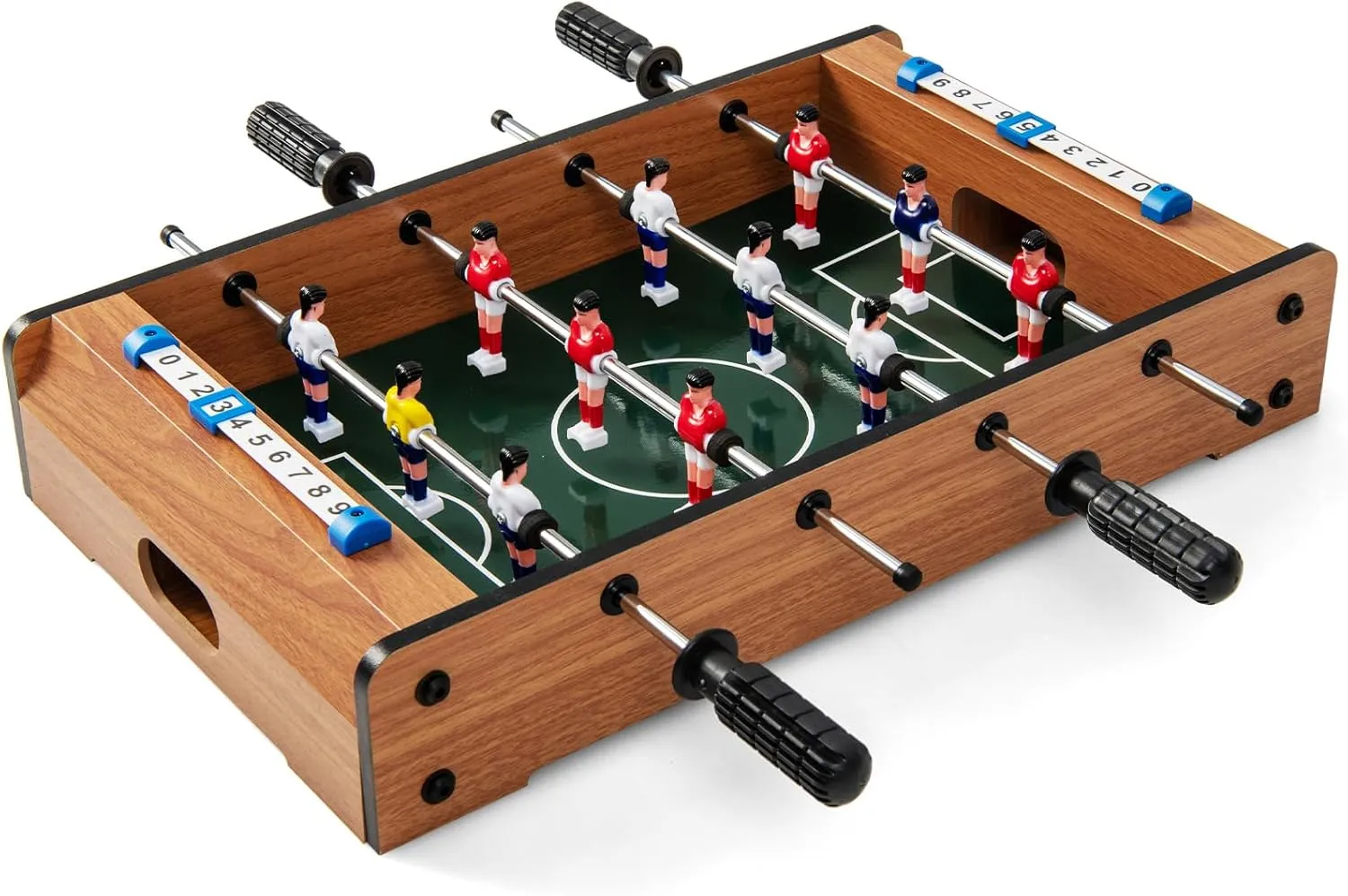 GYMAX Foosball Table, 20” Tabletop Mini Soccer Game with 2 Footballs & Score Keeper, Portable Arcade Game Table Set for Kids Adult Family Night, Game Room, Party