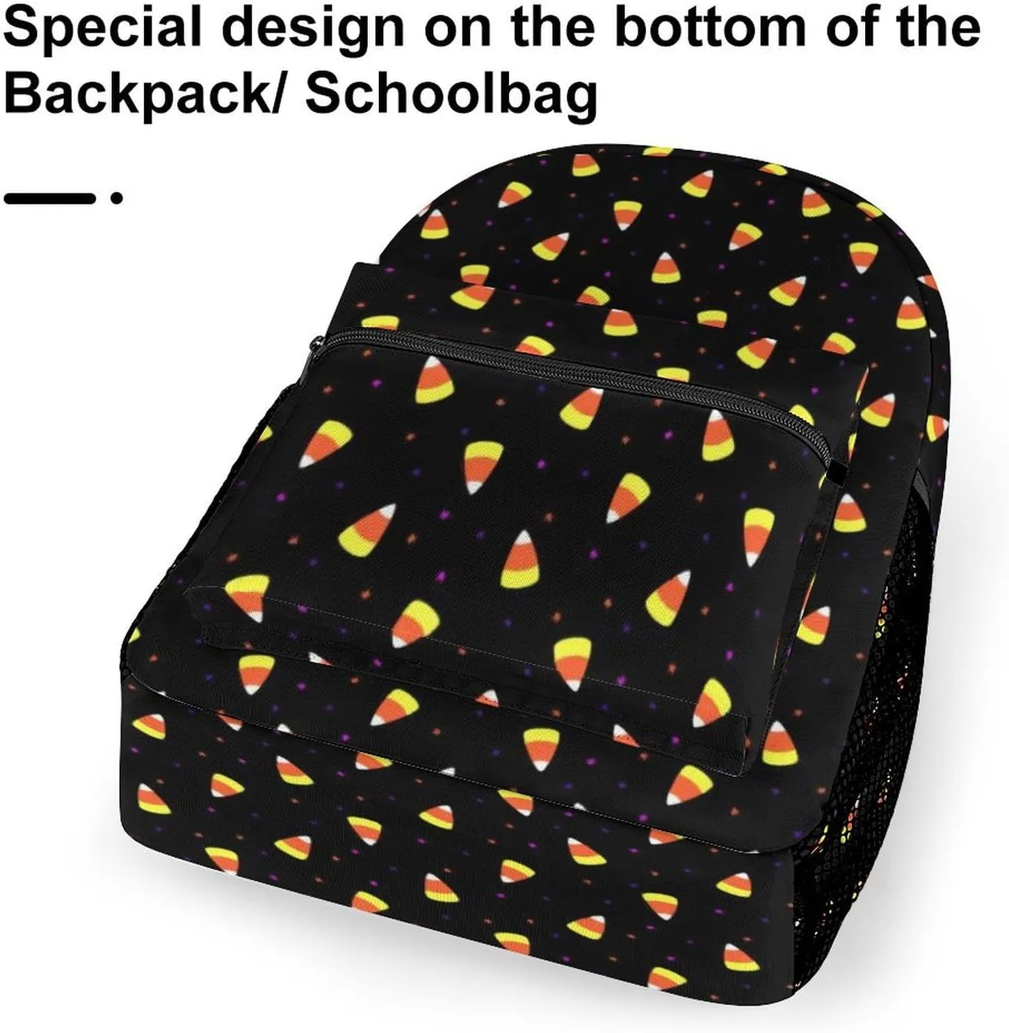 Halloween Candy Corn Backpack with Large Capacity Versatile for Daily Use Suitable for Unisex