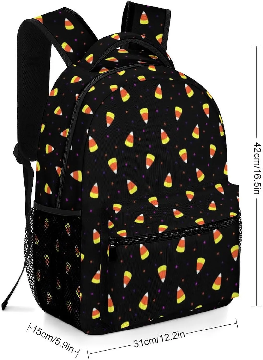 Halloween Candy Corn Backpack with Large Capacity Versatile for Daily Use Suitable for Unisex