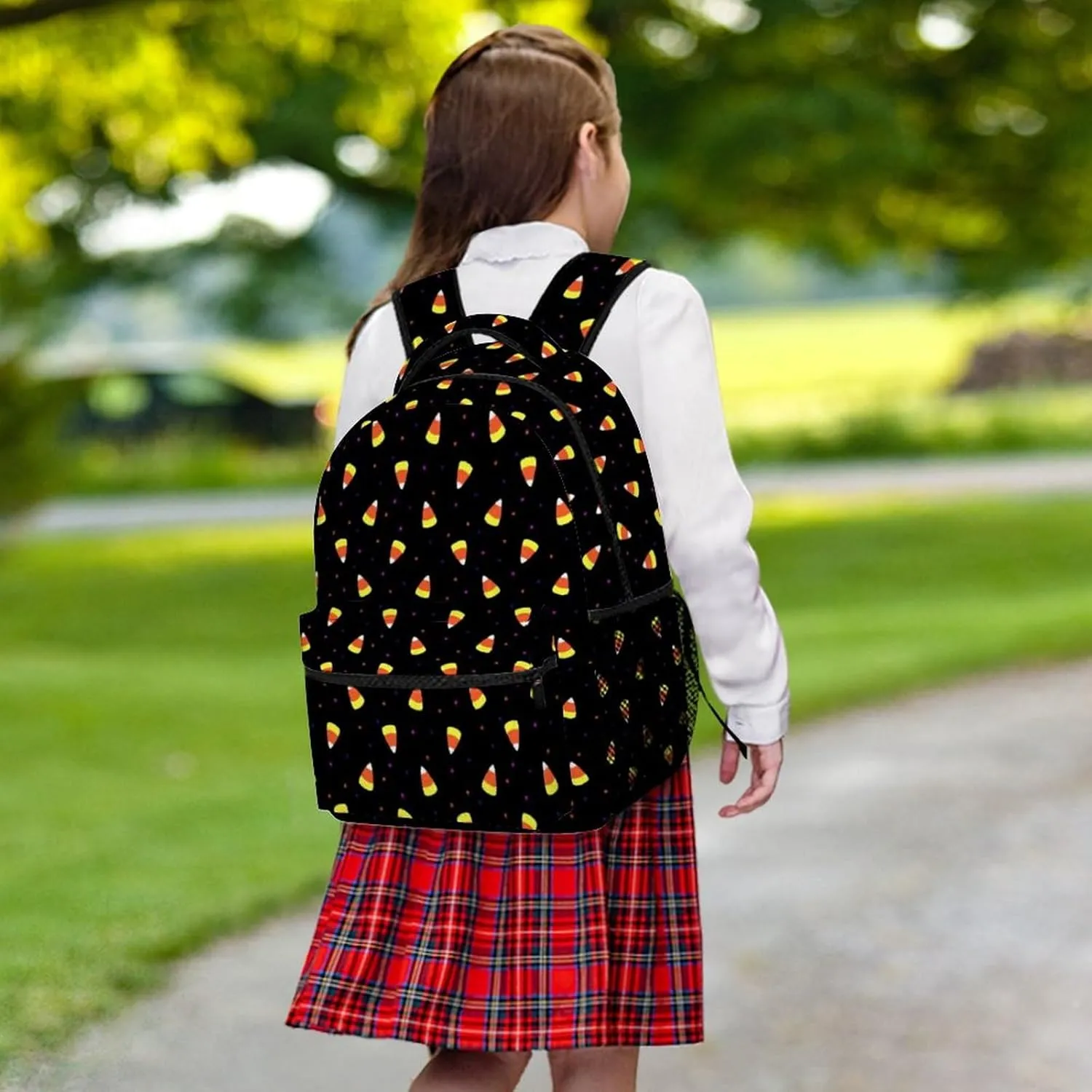 Halloween Candy Corn Backpack with Large Capacity Versatile for Daily Use Suitable for Unisex
