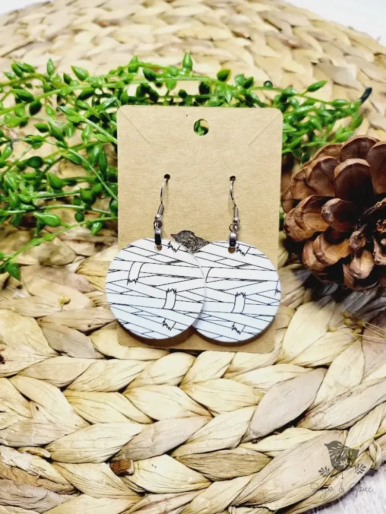 Halloween Mummy Round Earrings