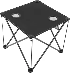 HANABASS Portable Camping Table Oxford Cloth Picnic Dining Table 2 Cup Holders Lightweight Collapsible for Travel and Fishing