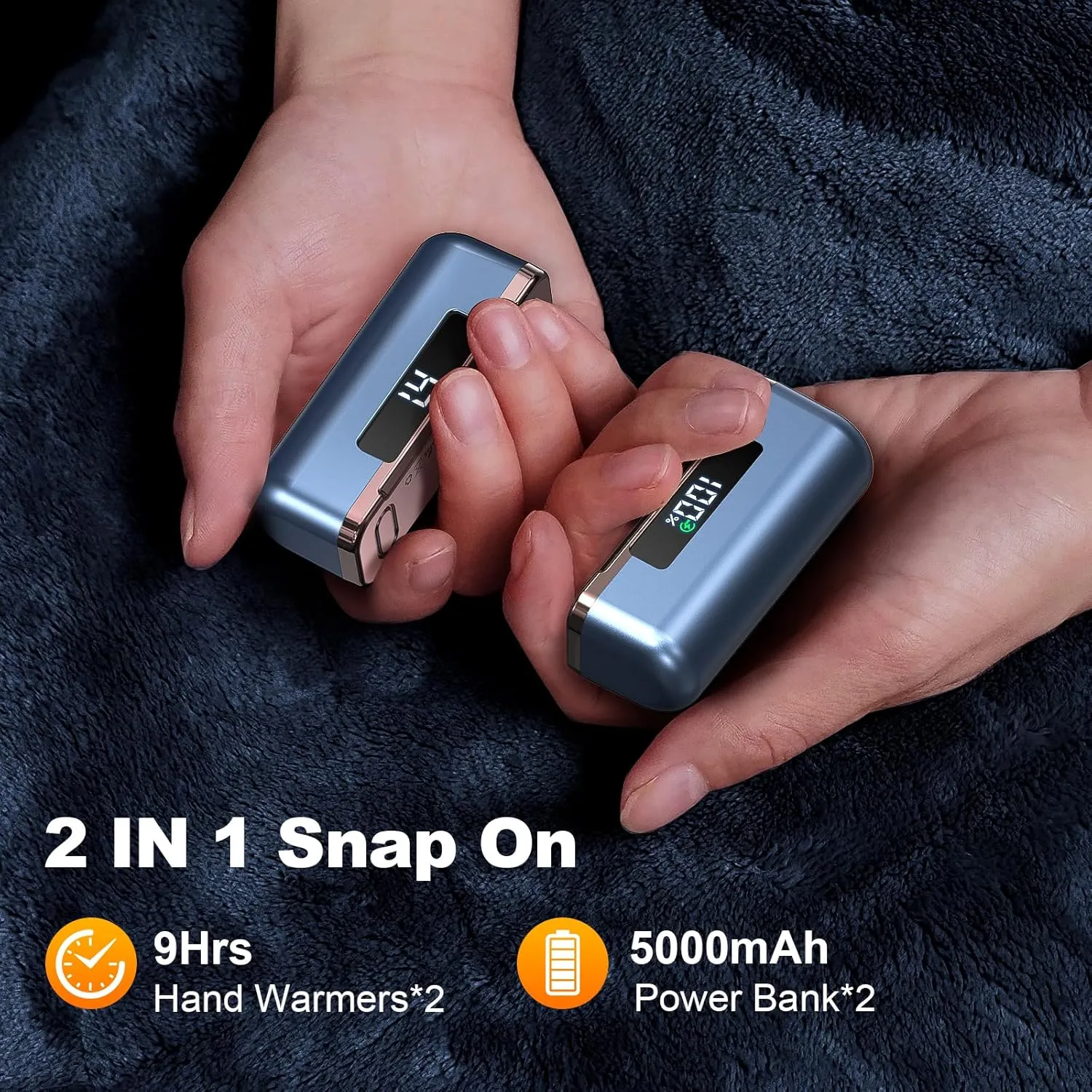 Hand Warmers Rechargeable -10000mAh Magnetic Electric Hand Warmer 2 Pack, 4 Levels Heat Up to 131℉ with LED Display, Portable Reusable Pocket Heater for Raynauds, Golf, Camping, Men, Women